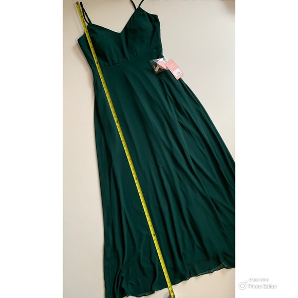 Birdy Grey Emerald Green Devin Chiffon Formal Dress Size Medium NWT - Picture 15 of 16